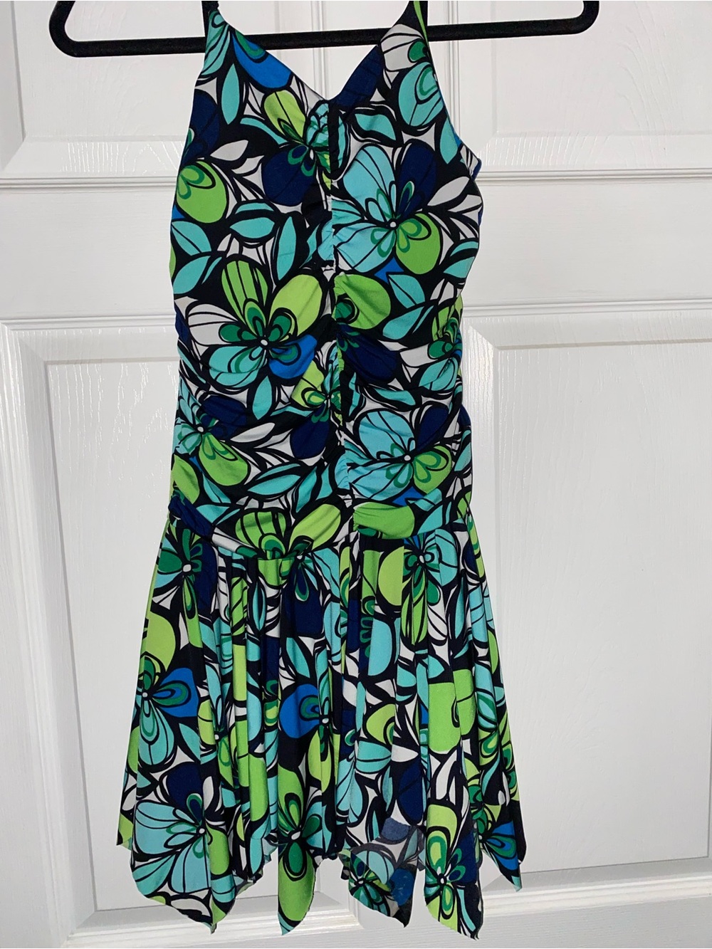 Floral dress in green & blue size S